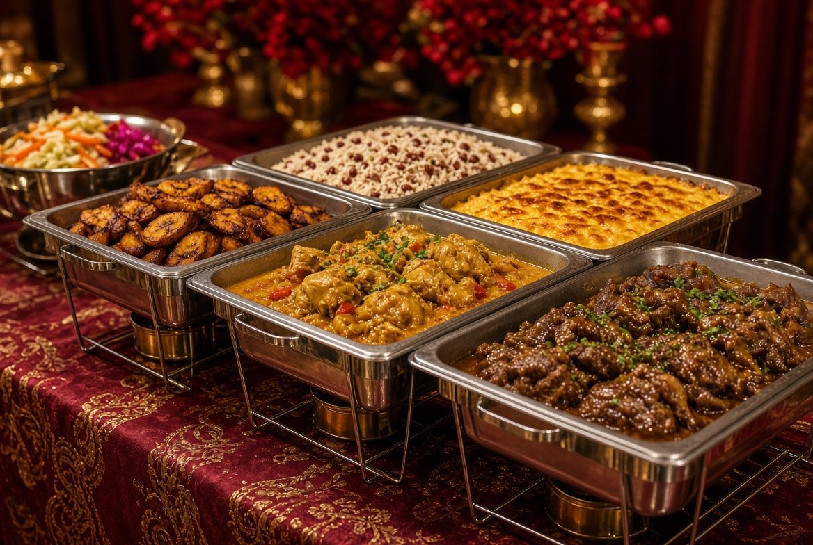 Caribbean catering trays